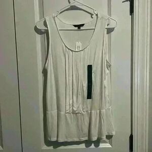 Banana Republic Size Small white Tank Shirt w Pleated Detailing NWT